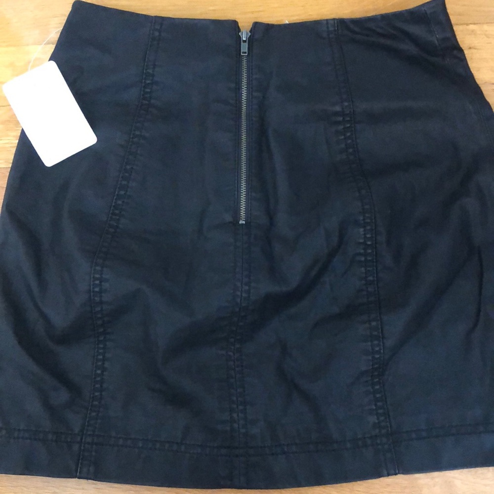 Free People Black Faux Leather Skirt - Picture 3 of 3
